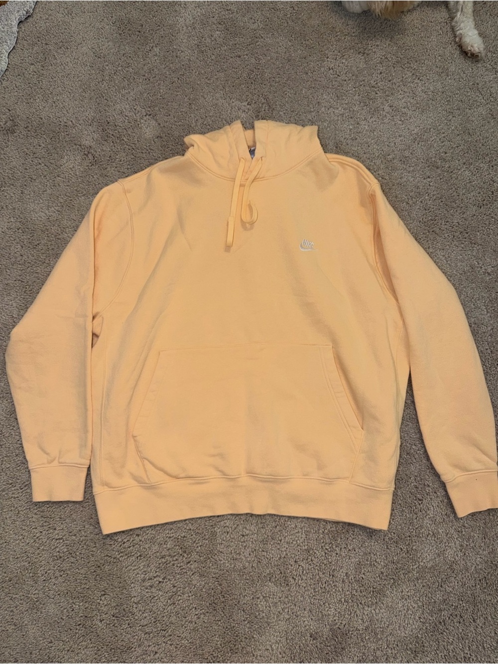 NWOT Nike Peach/Light Orange Pullover Hoodie with Embroidered Swoosh
